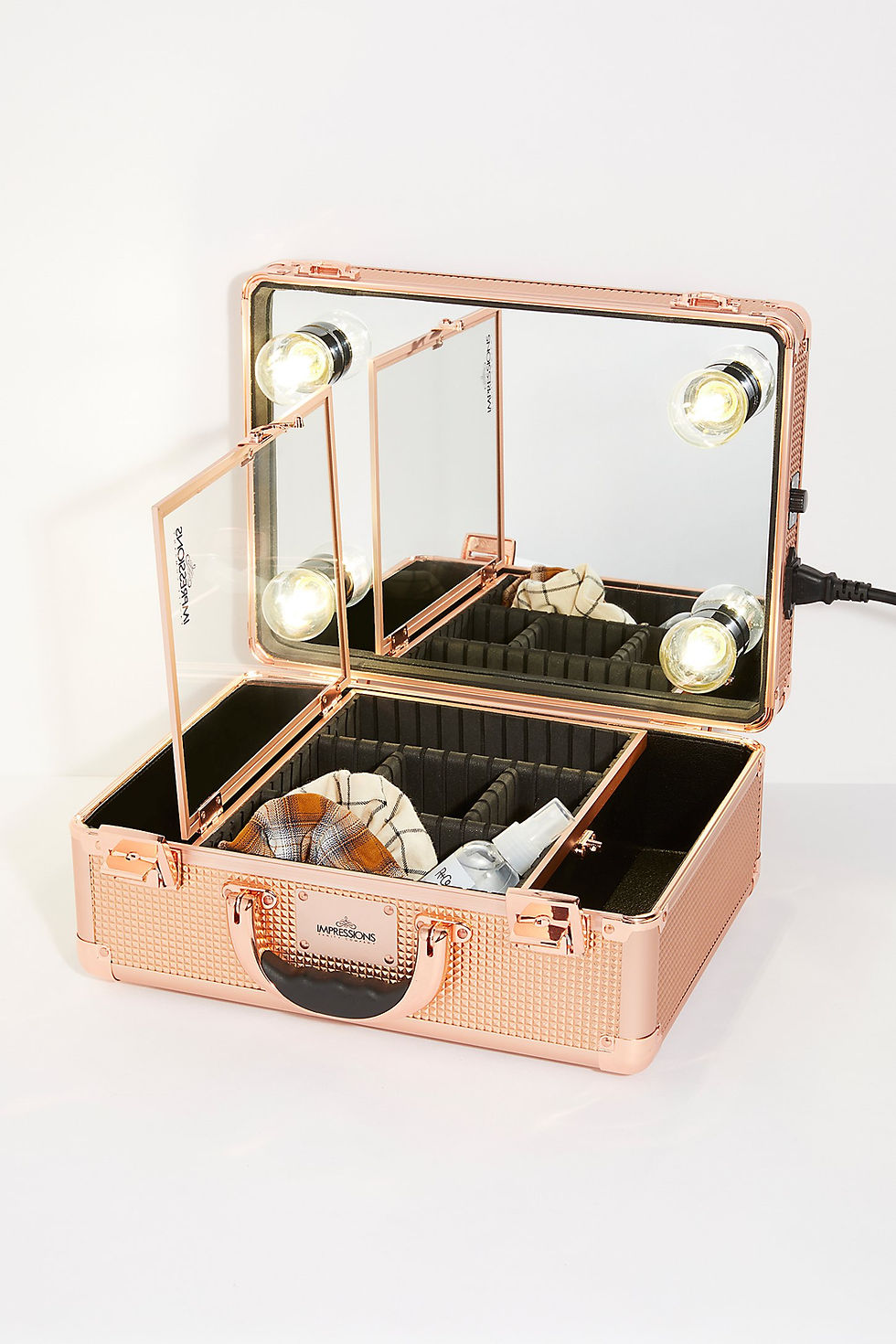 Thumbnail: Desktop Portable makeup vanity with LED bulbs: Model 4165