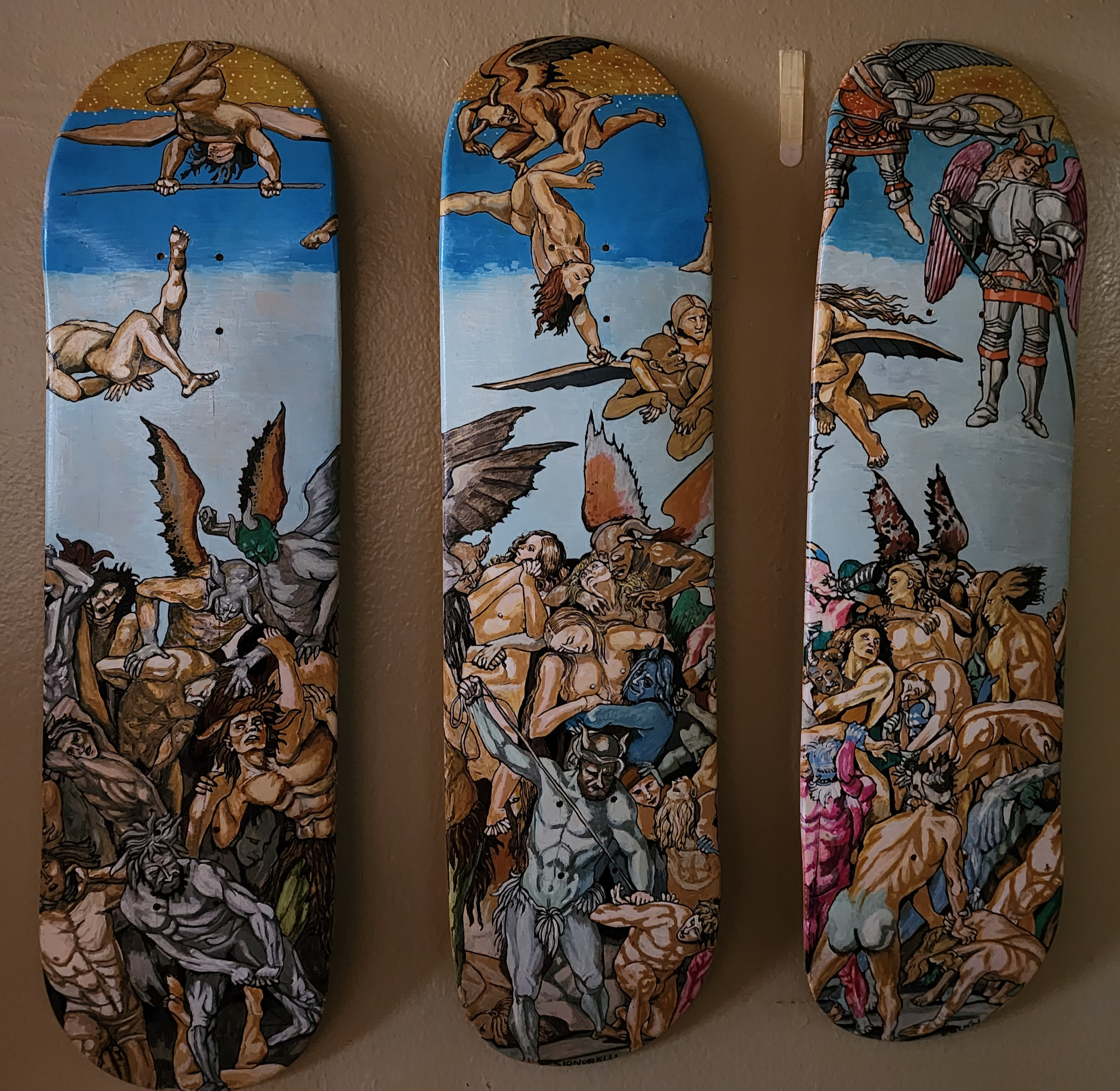 Luca Signorelli inspired triptych decks