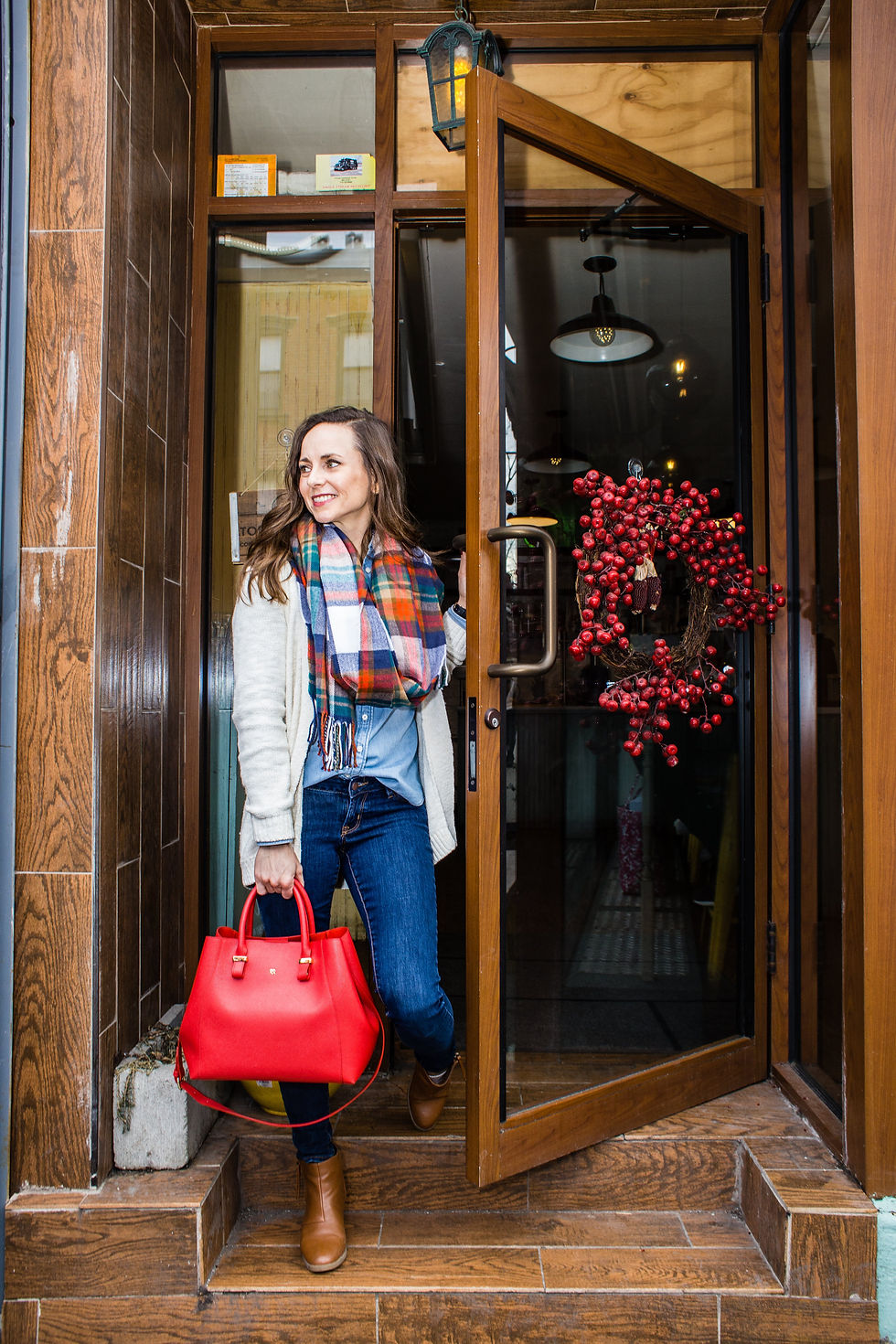 Thumbnail: Jane - Red Vegan Leather Satchel.