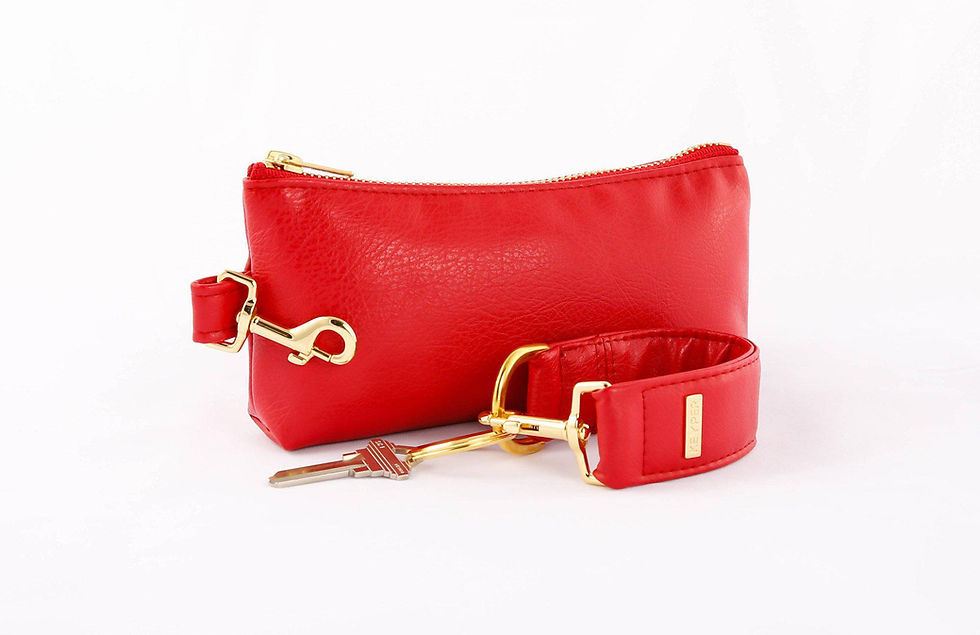 Thumbnail: Perfect Red Vegan Leather 2-Piece WRISTLET SET