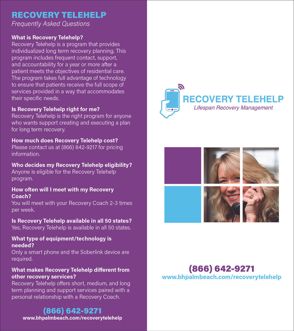 Recovery Telehelp Brochure Outside