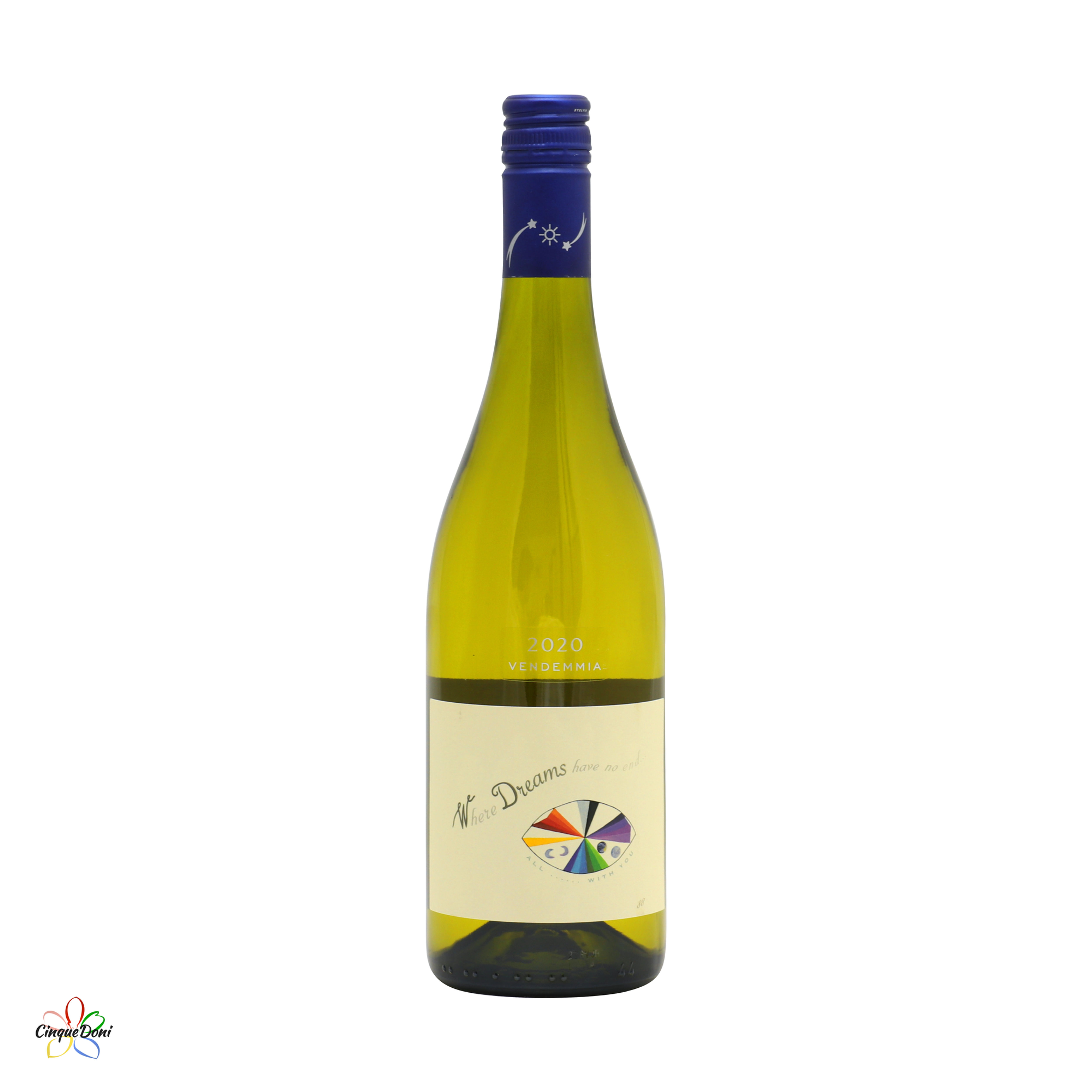 Una bottiglia del Vino W Dreams Jermann 2020, prodotto dalla rinomata cantina Jermann.