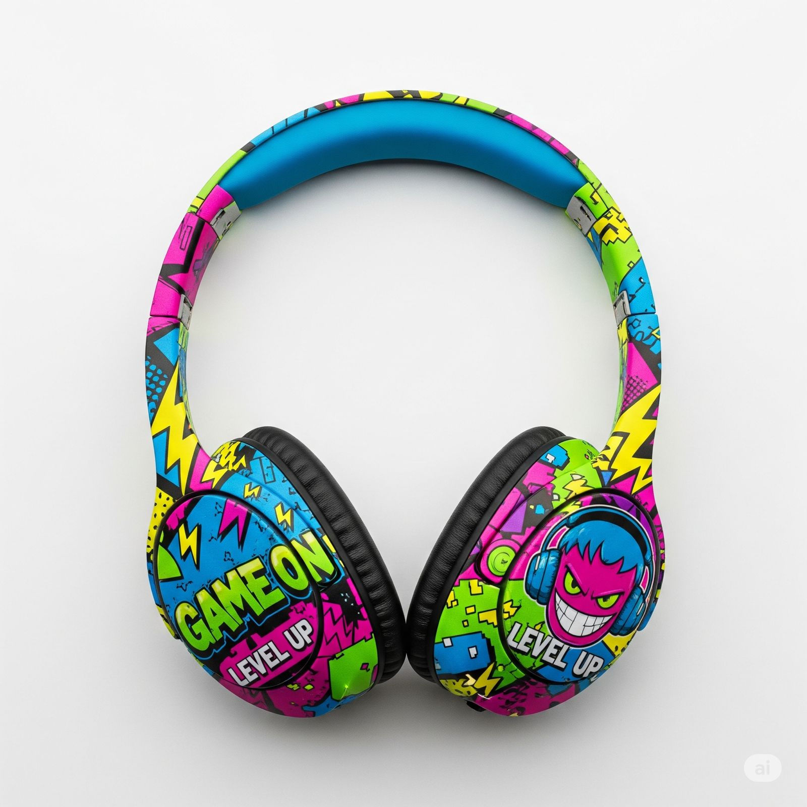 "Game On" Level Up Headphone Skin