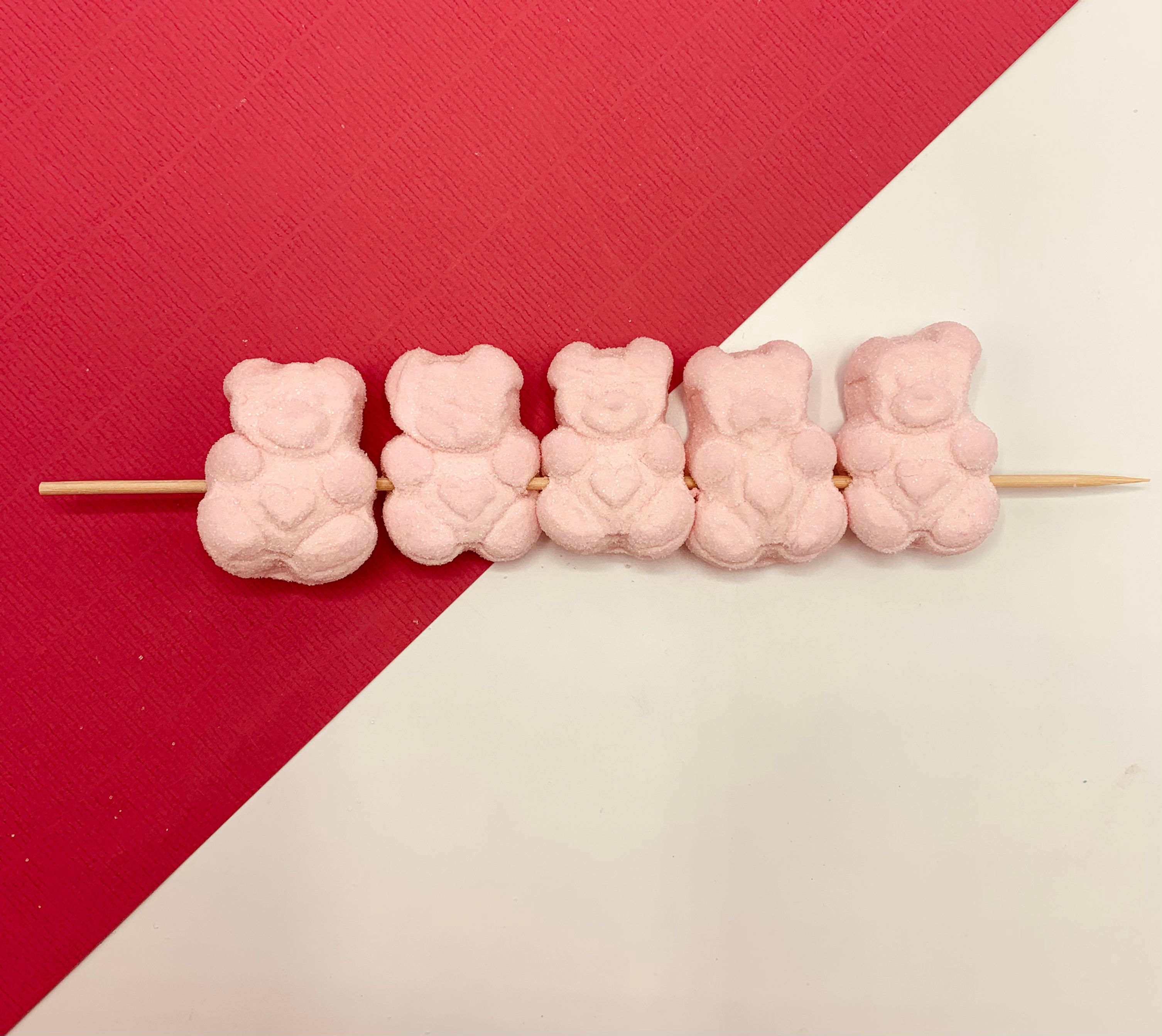 Snoepbrochette beertjes roze 🐻