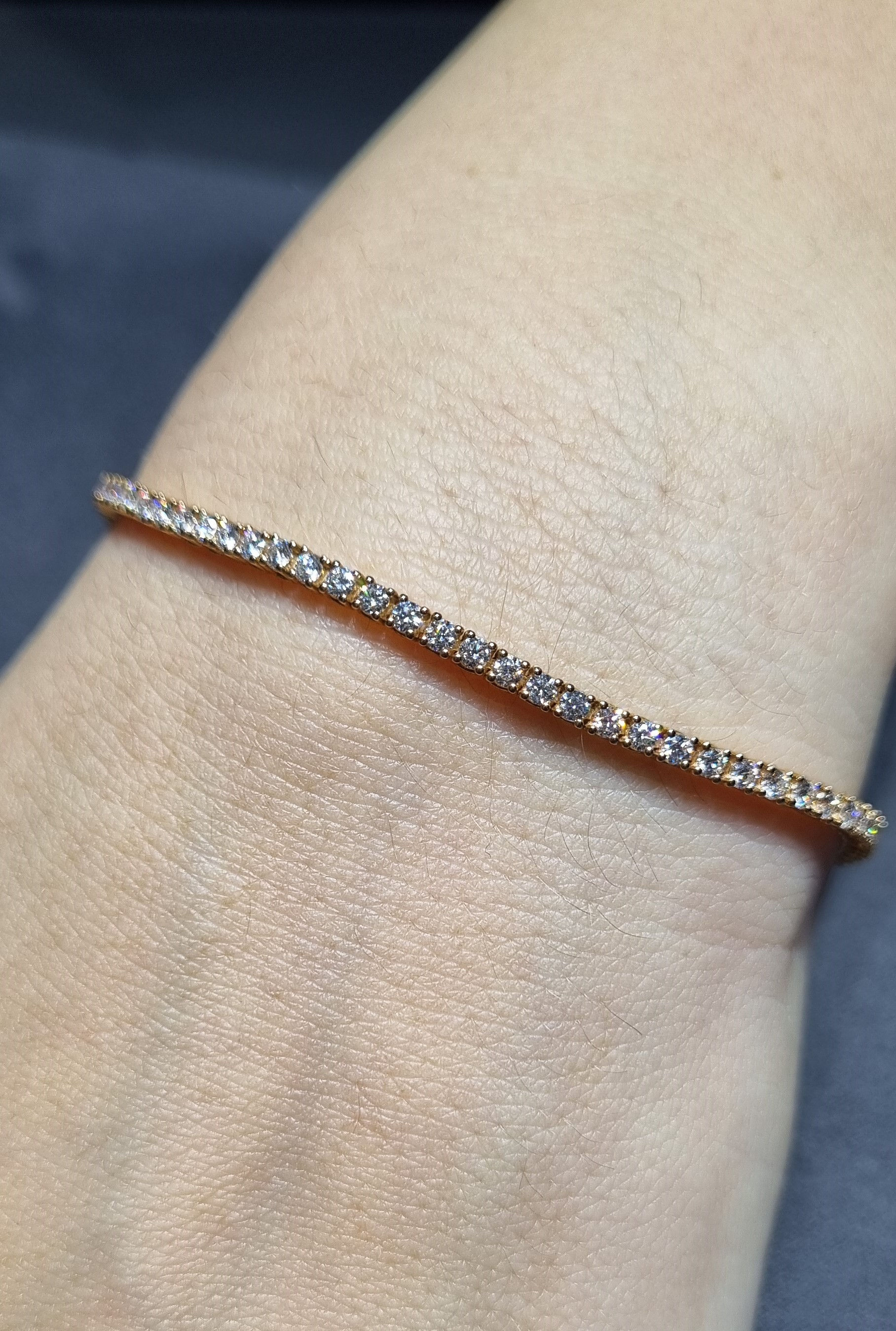 tennis oro rosa e brillanti bianchi