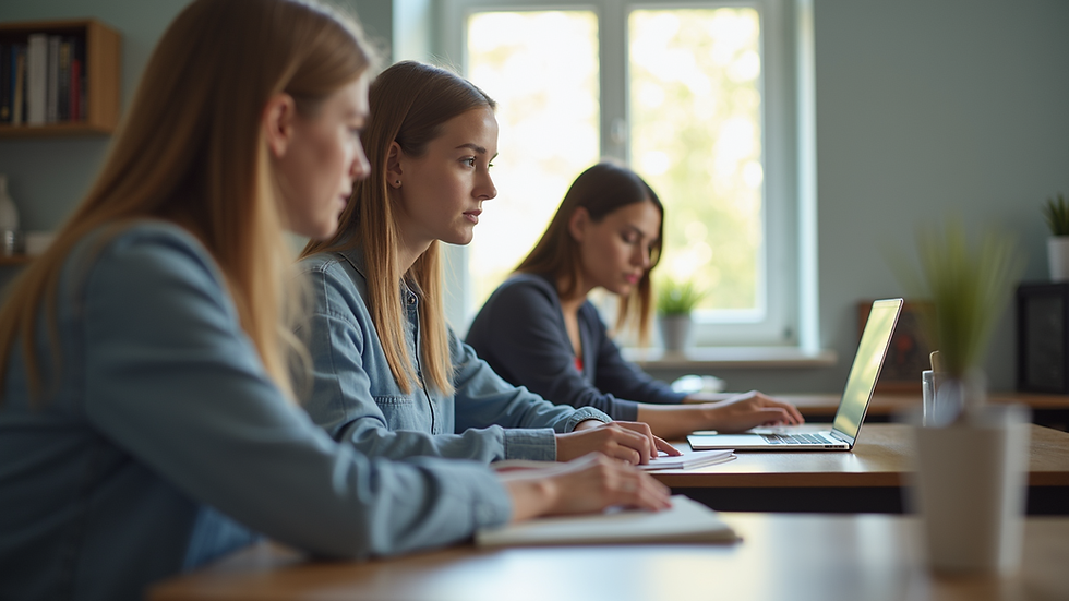 Eye-level view of a tutor and student engaged in a learning session