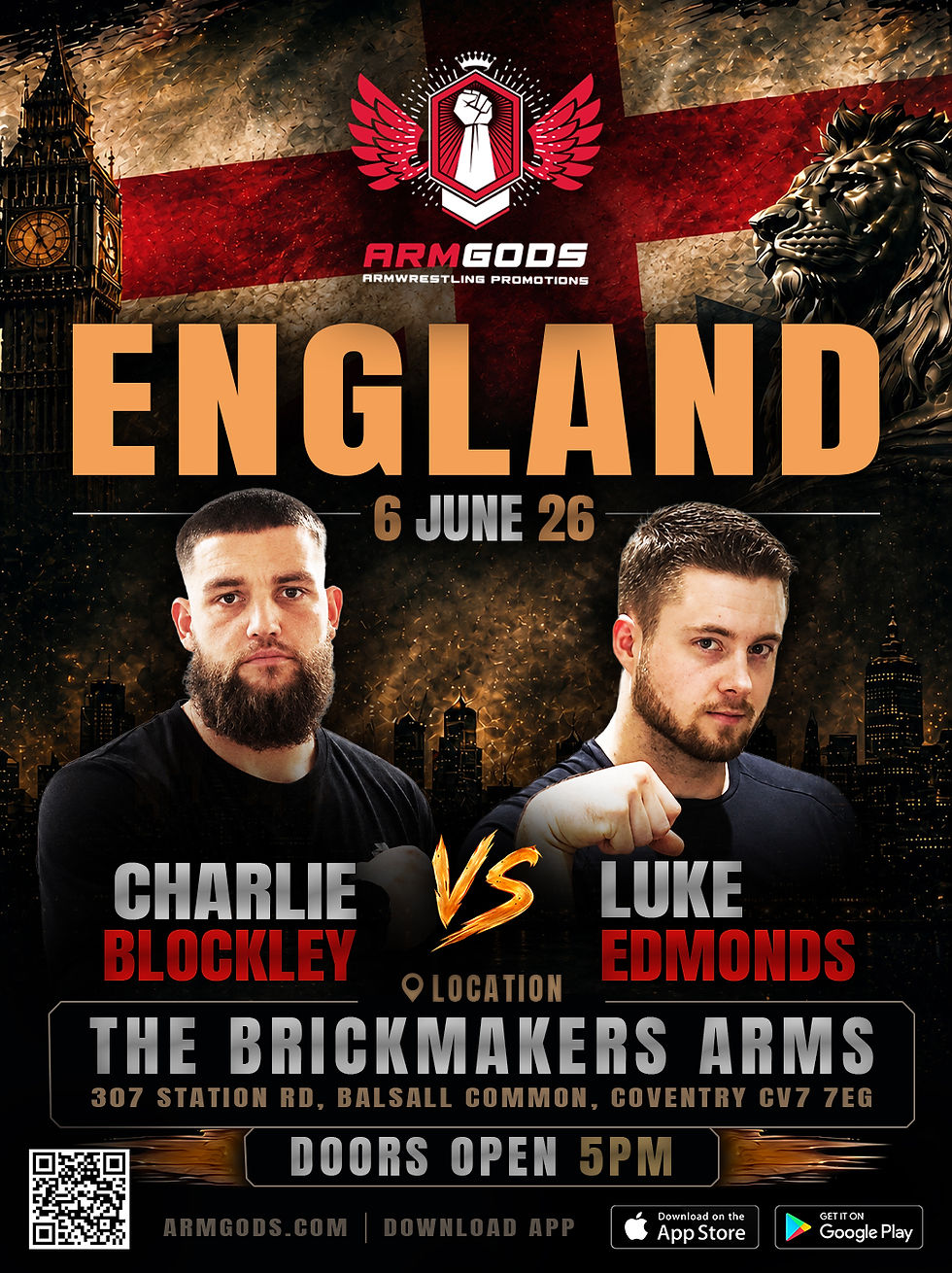 ARMGODS ENGLAND: BLOCKLEY VS EDMONDS