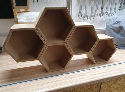 Hexagon Regal, DIY, Handmade, MDF