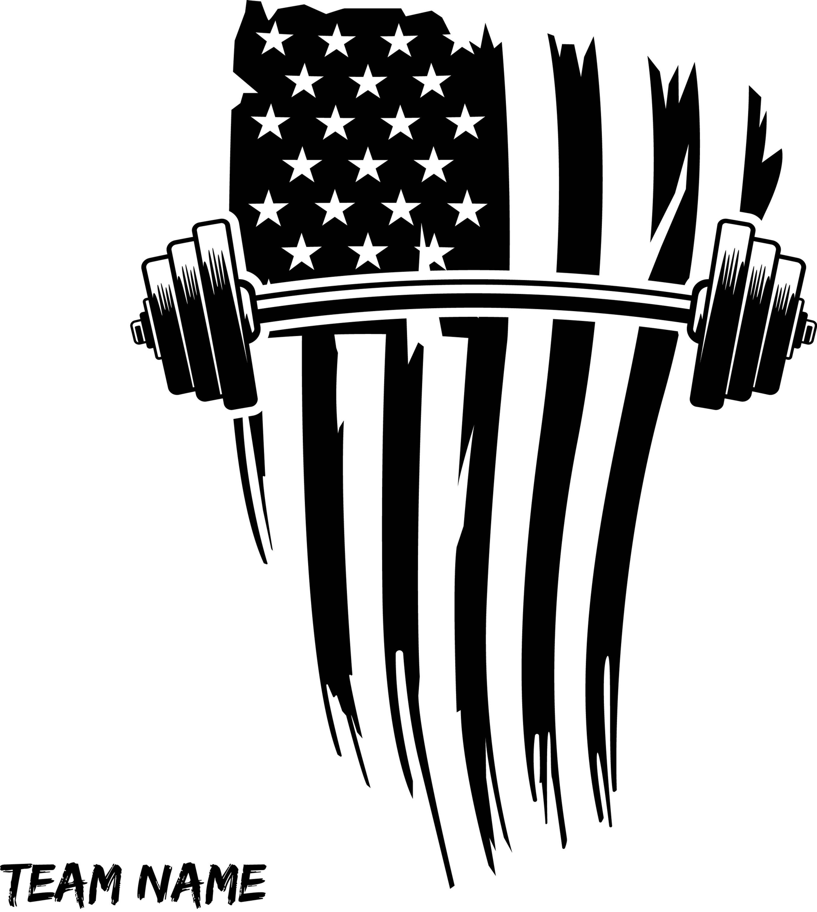 FLAG AND BARBELL COTTON HOODIE