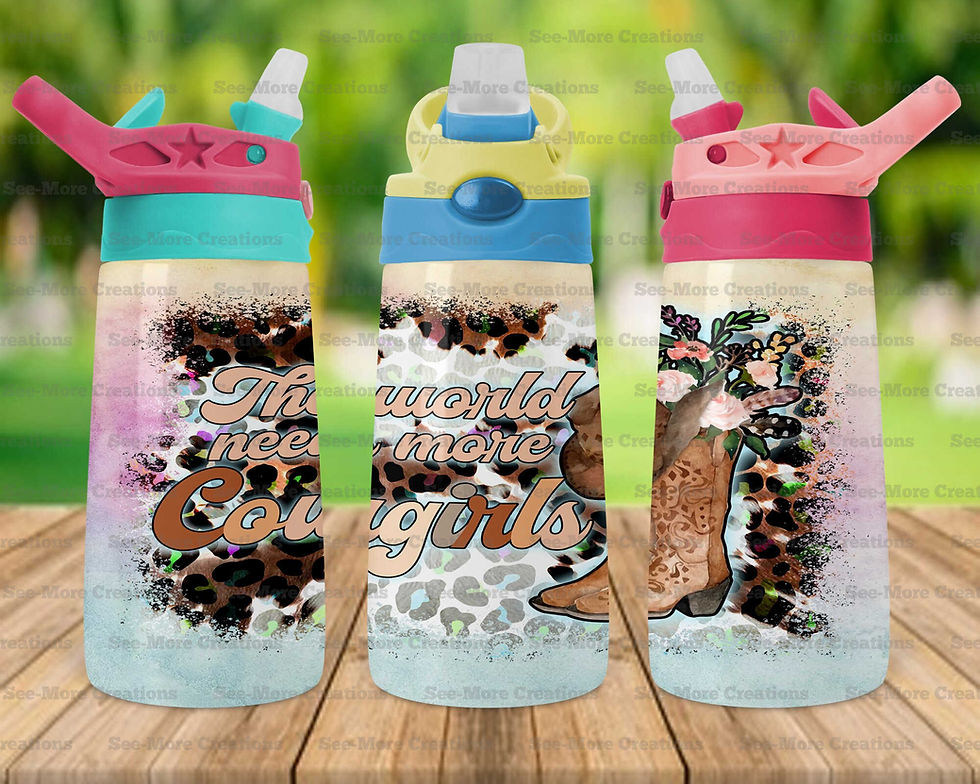 Thumbnail: The World Needs More Cowgirls #1 Skinny, Sippy & Kids Tumblers