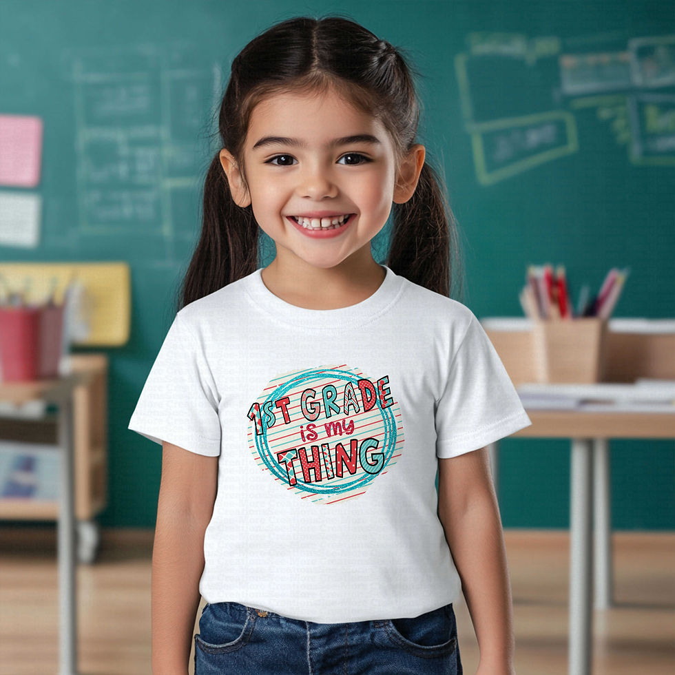 Thumbnail: First Grade Is My Thing #2 Girls Glitter Print School Shirt
