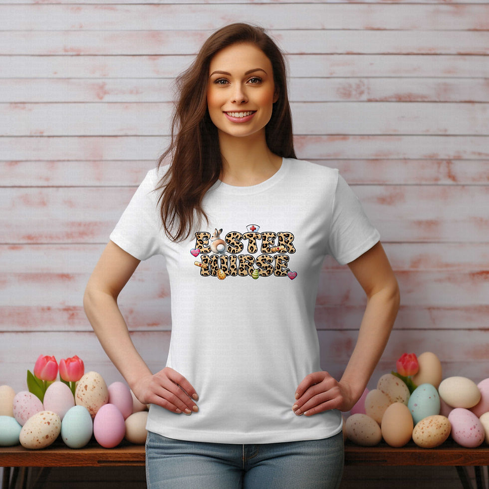 Thumbnail: Easter Nurse #4 Leopard Print Women's Easter Shirt