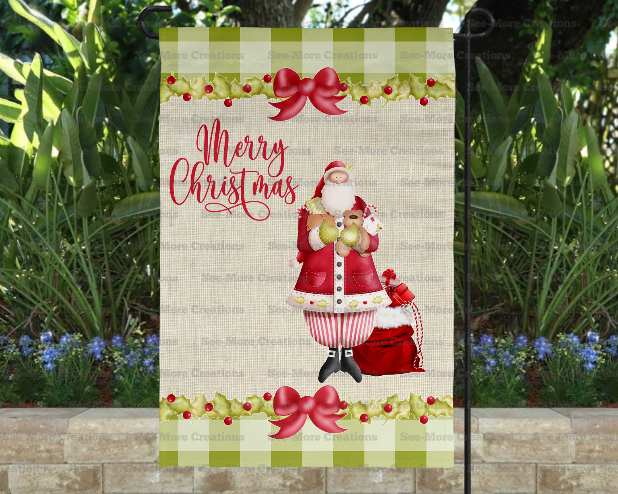 Merry Christmas #8 Santa Garden Flag
