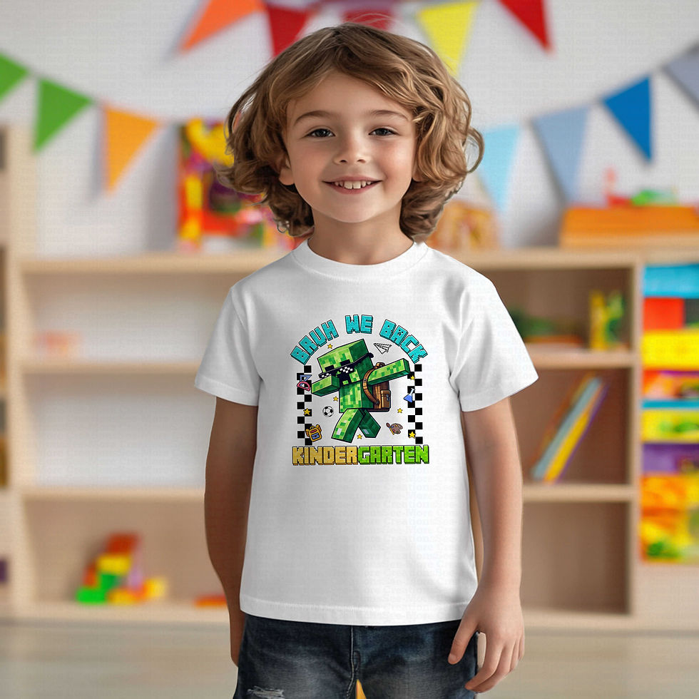 Miniatura: Bruh We Back Kindergarten #5 Boys Gaming School Shirt