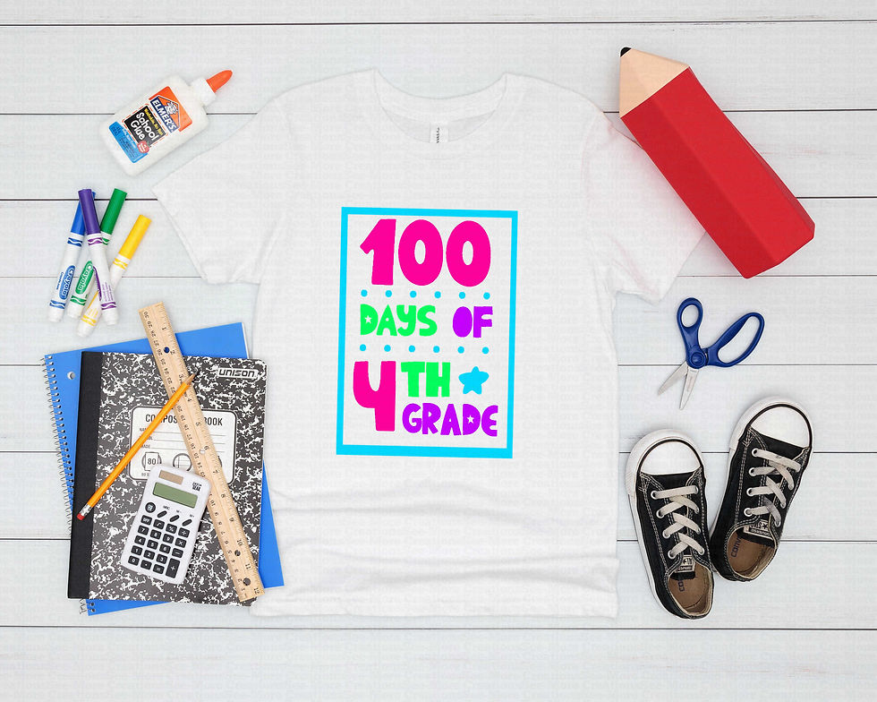 Thumbnail: 100 Days Of Fourth Grade #2 Girls School Shirt