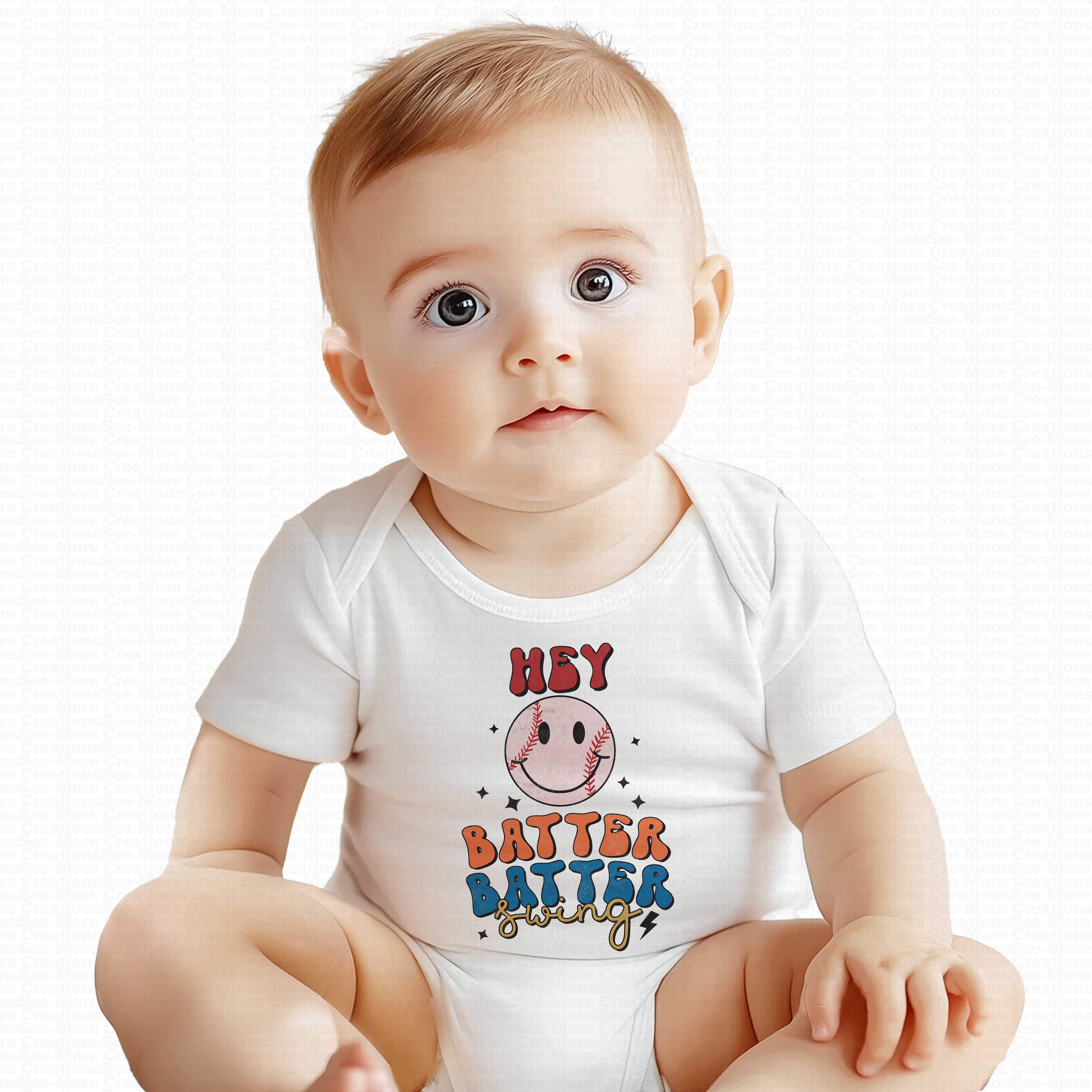 Hey Batter Batter Swing #2 Boys Or Girls Baseball Bodysuit