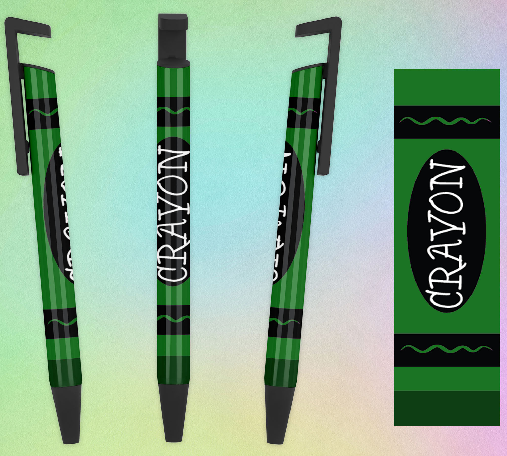 Dark Green Crayon #10 Personalize With Name Pen