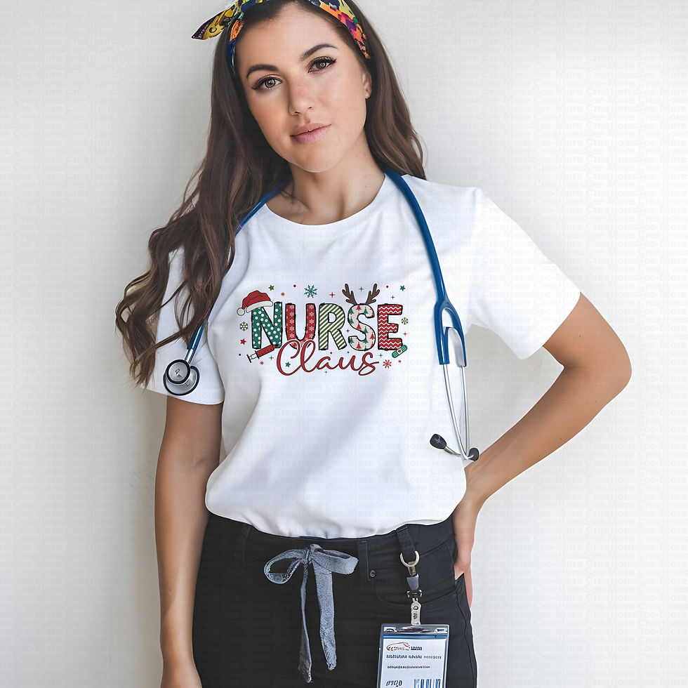 Thumbnail: Nurse Claus #1 Red & Green Women's Christmas Shirt