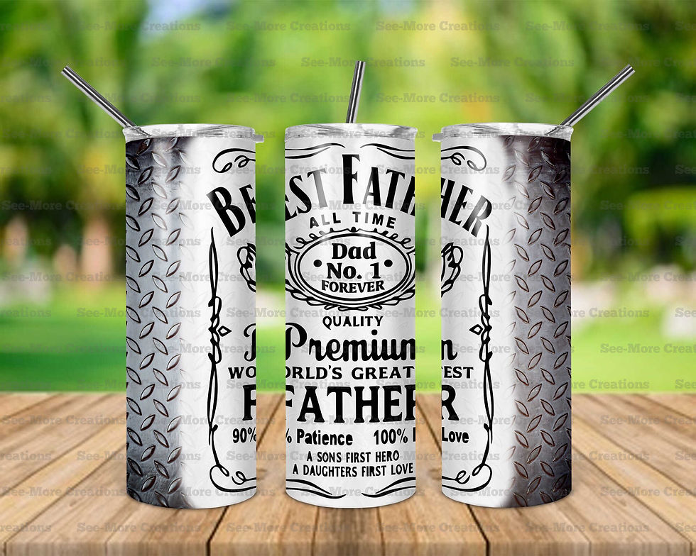 Best Father Of All Time #1 Diamond Plate Skinny Tumbler