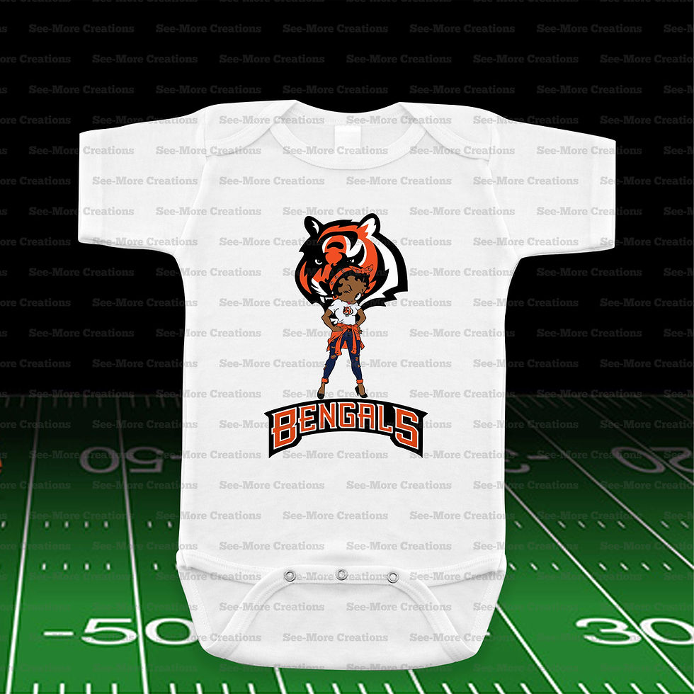 Thumbnail: Cincinnati Bengals African American Betty Boop Football Bib, Jumper & Shirt
