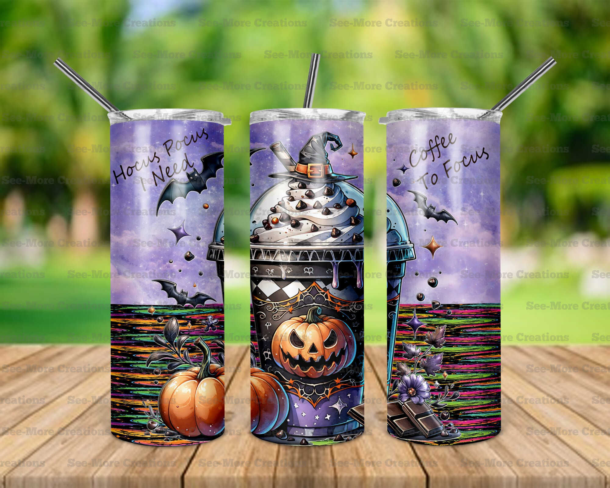 Hocus Pocus I Need Coffee To Focus #5 Skinny Tumbler