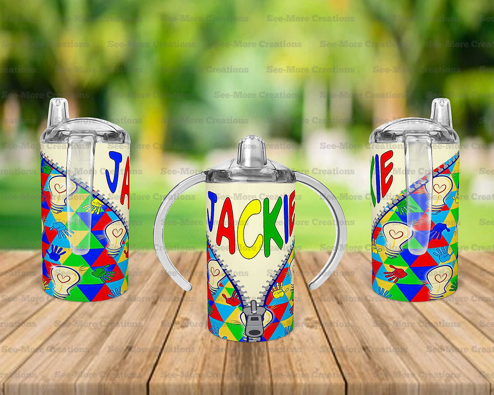 Thumbnail: Autism #3 Personalized Zipper Skinny, Sippy & Kids Tumblers