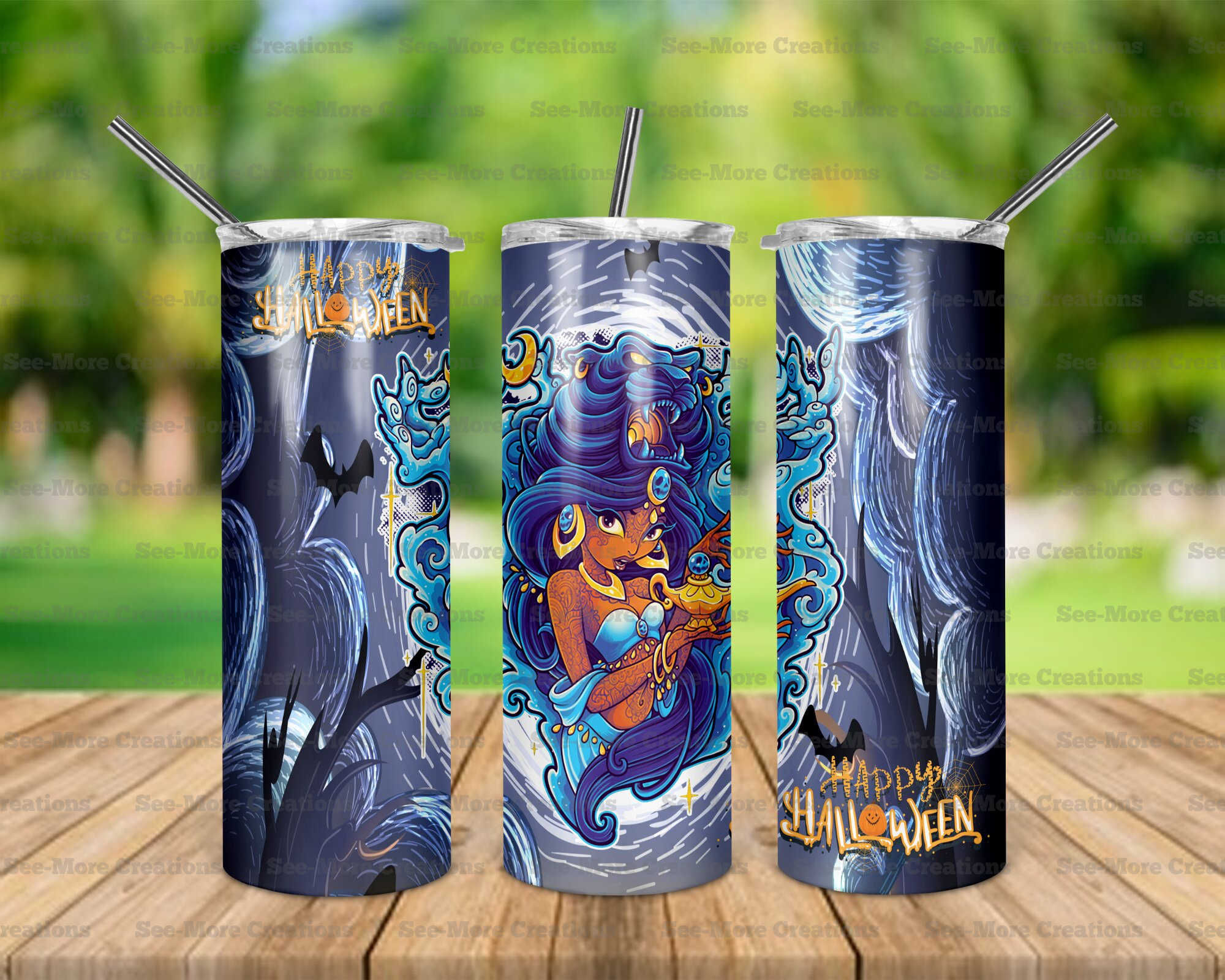 Halloween Adult Princess #6 Jasmine From Aladdin Skinny Tumbler