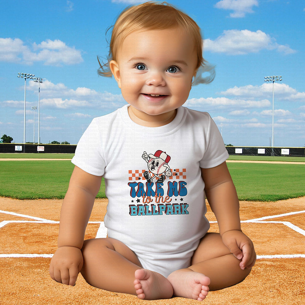 Miniatura: Take Me To The Ballpark #1 Boys Or Girls Baseball Bodysuit