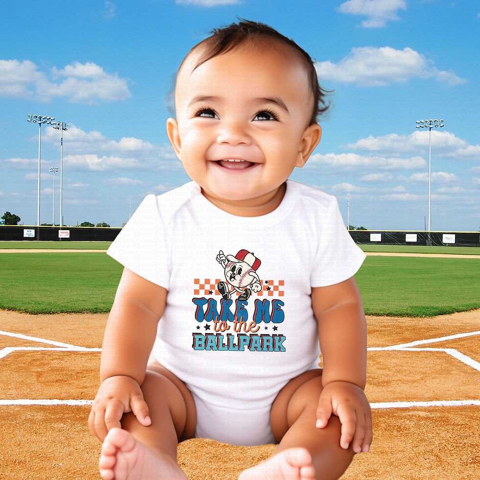 Thumbnail: Take Me To The Ballpark #1 Boys Or Girls Baseball Bodysuit
