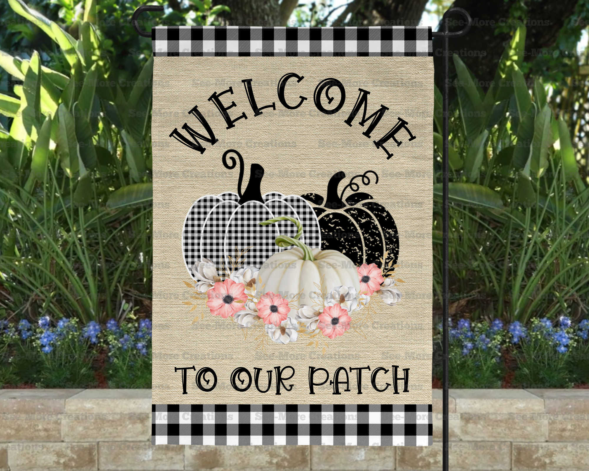 Welcome To Our Patch #2 Pumpkins Garden Flag