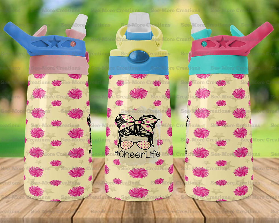 Thumbnail: Cheer Life #1 Messy Bun Skinny, Sippy & Kids Tumblers