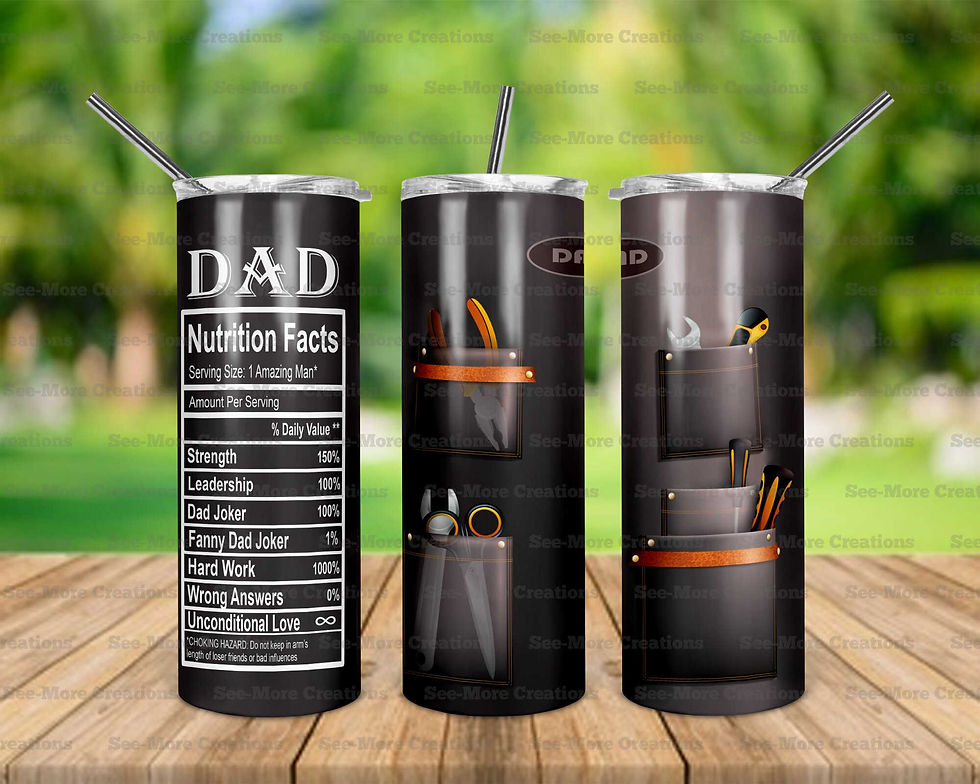 Dad Nutritional Facts #9 Tool Belt Skinny Tumbler