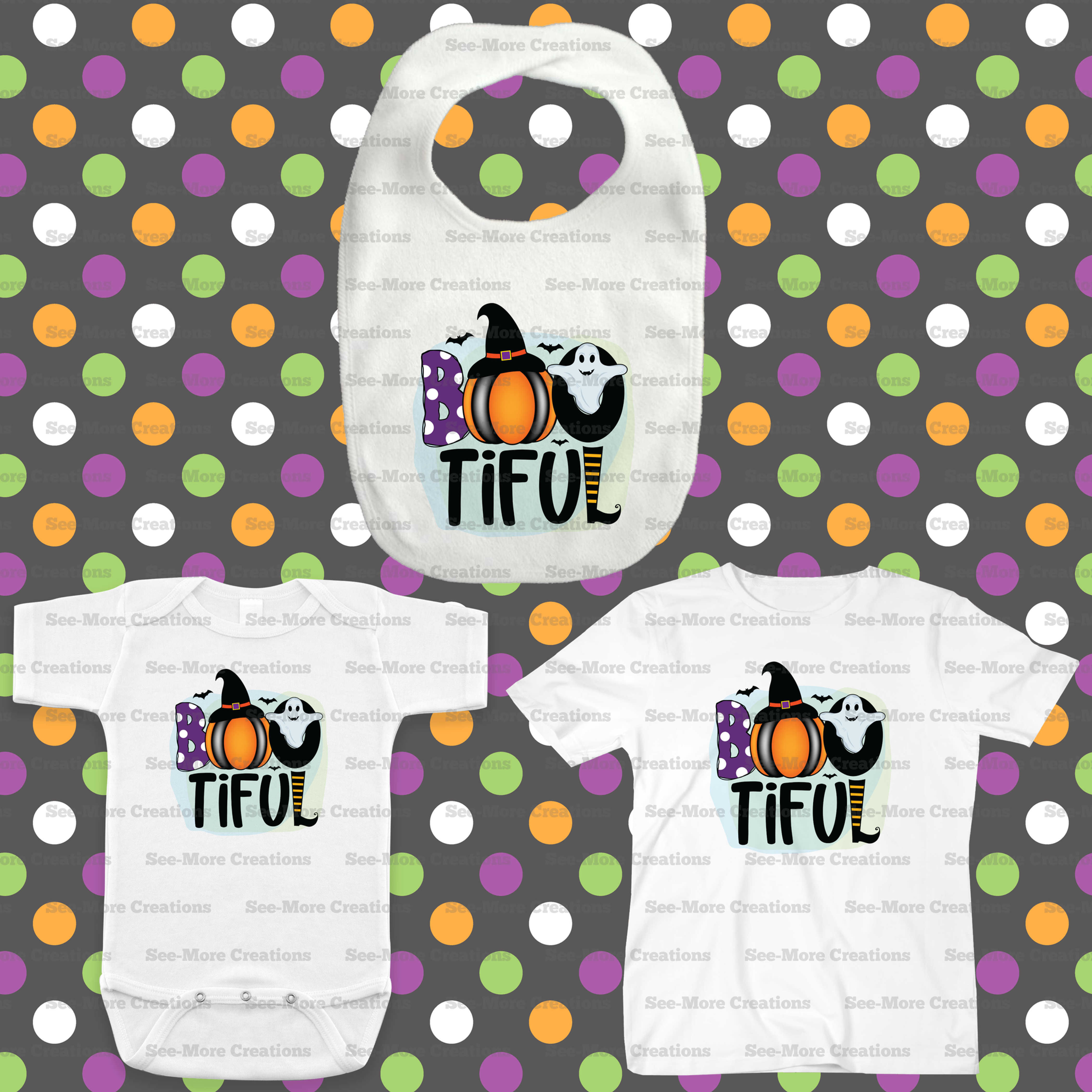 Boo-tiful #2 Halloween Bib, Jumpers & Shirts
