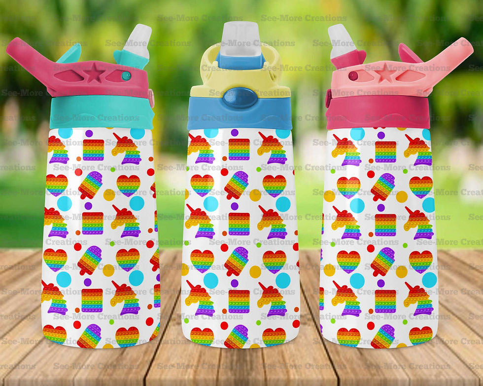 Thumbnail: Pop It! #18 Hearts, Unicorns, Squares, Ice Cream Skinny & Kids Tumblers