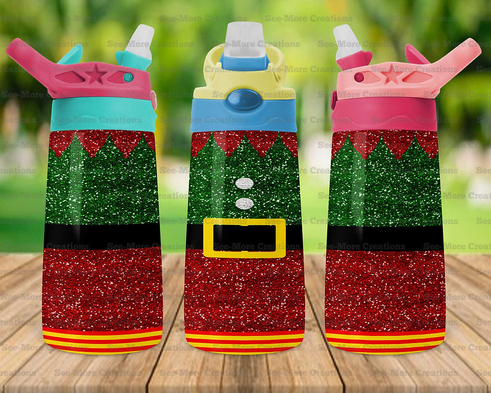 Miniatyrbild: Elf #3 Glitter Print Skinny, Sippy & Kids Tumblers
