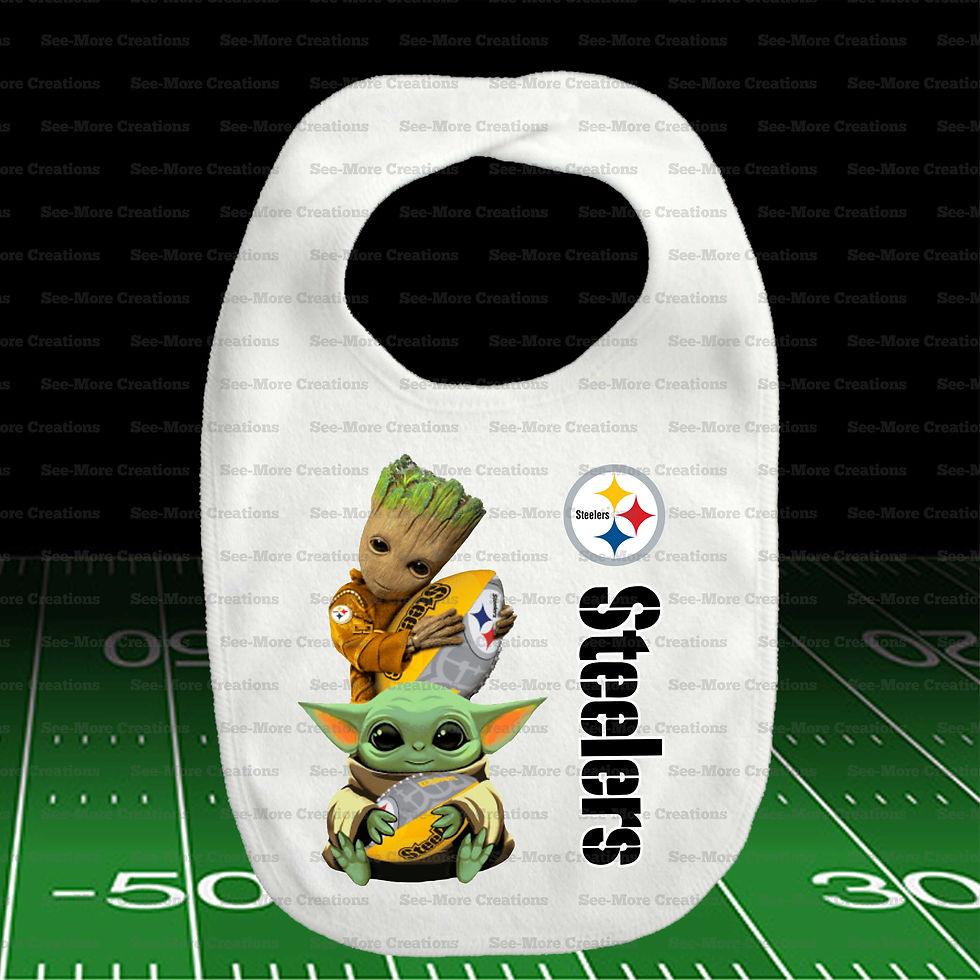 Miniatura: Pittsburg Steelers Groot And Yoda Football Bib, Jumper & Shirt