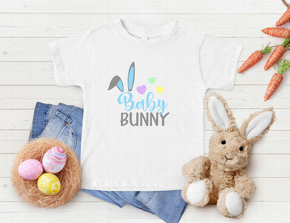Thumbnail: Baby Bunny #10 Boys Blue Bunny Ears Easter Toddler Shirt