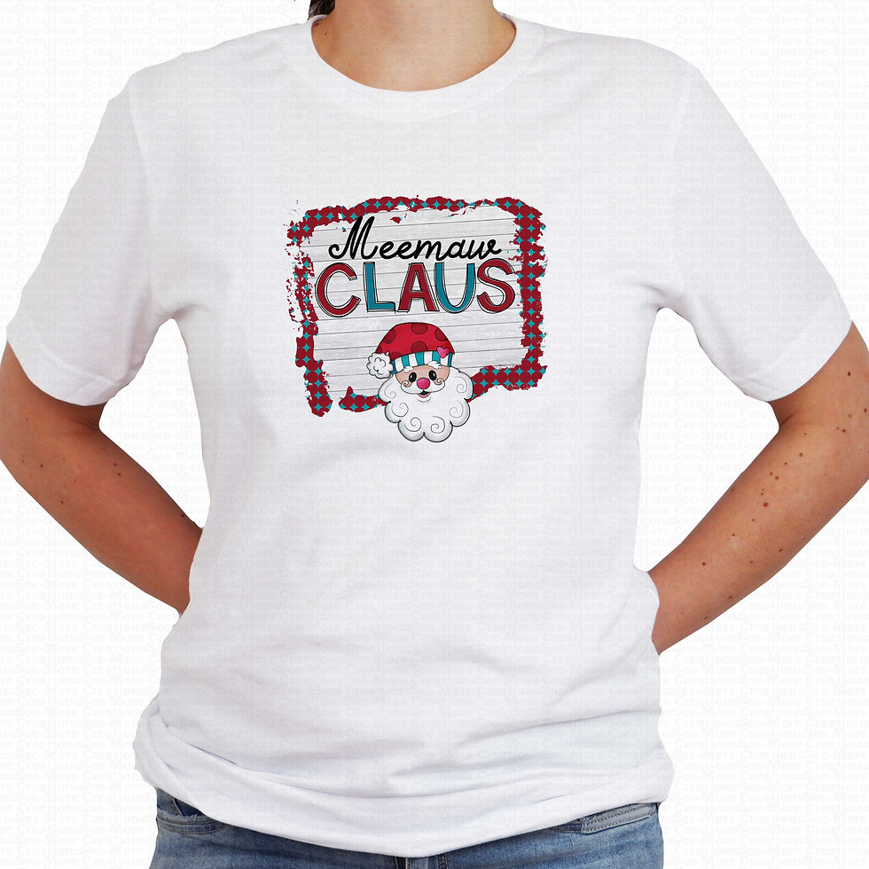 Meemaw Claus #1 Cute Santa Women's Christmas Shirt