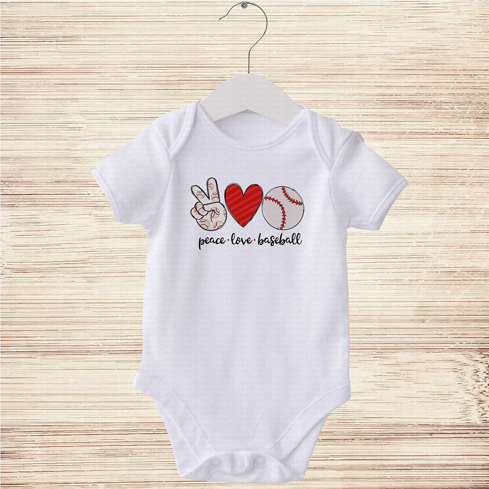 Миниатюра: Peace Love Baseball #2 Boys Or Girls Baseball Bodysuit