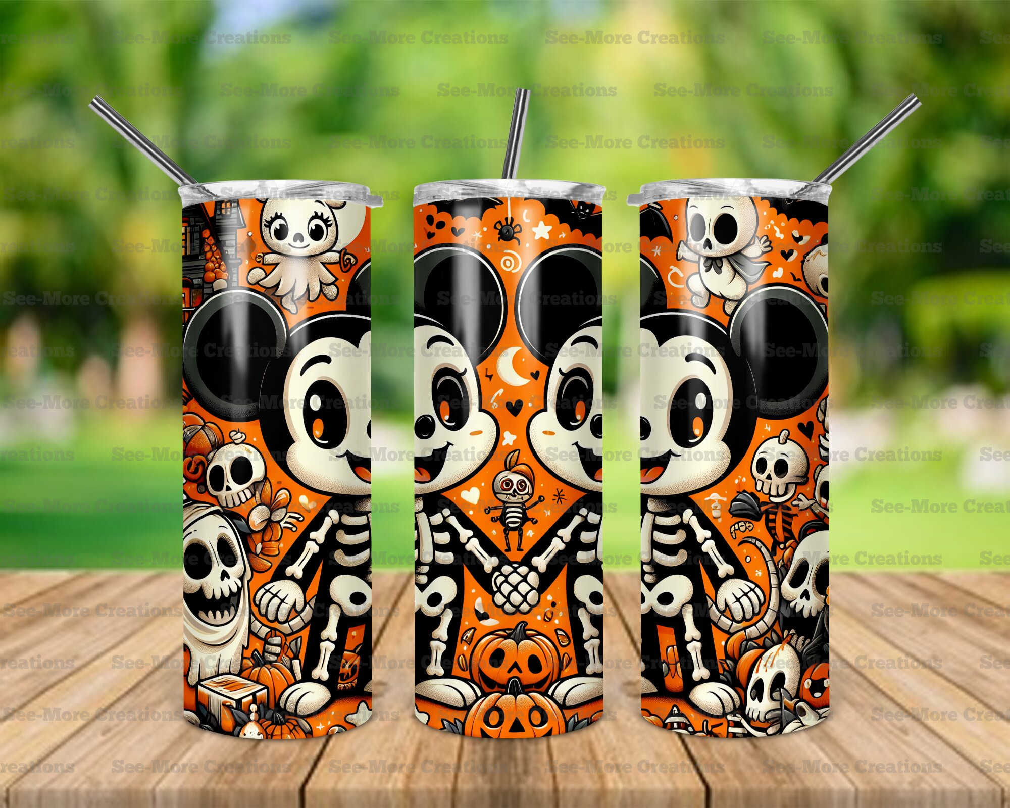 Mr. & Mrs. Mouse Skeletons #4 Halloween Skinny, Sippy & Kids Tumblers