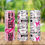 Thumbnail: Breast Cancer WordArt #4 Pink Ribbon Skinny Tumbler