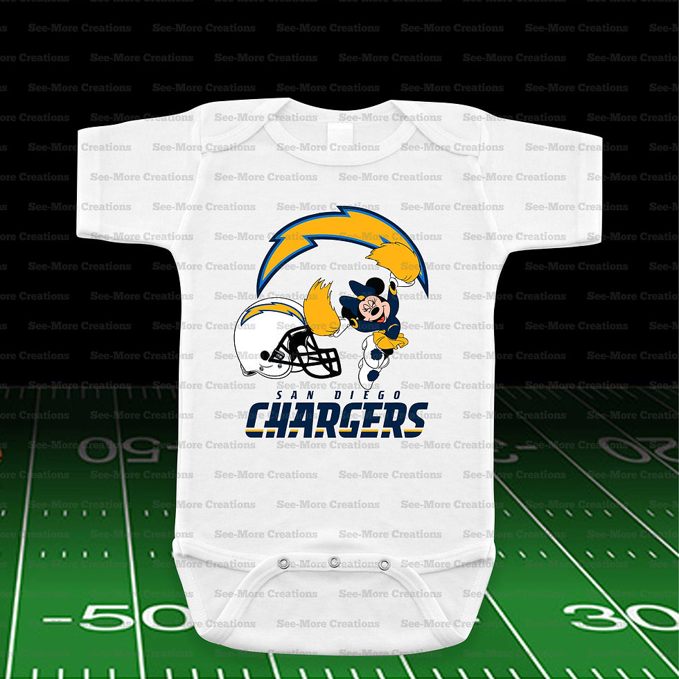 Thumbnail: Los Angeles Chargers Minnie Football Bib, Jumper & Shirt