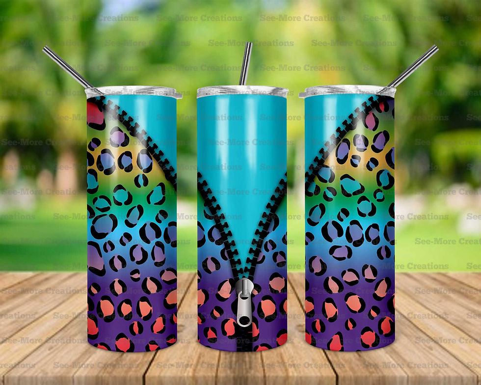 Neon Leopard Print #2 Zipper Design Skinny & Kids Tumblers
