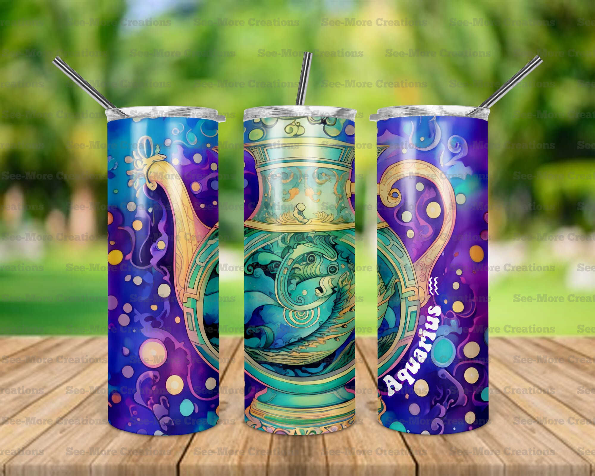 Aquarius #15 Water Bearer Skinny Tumbler