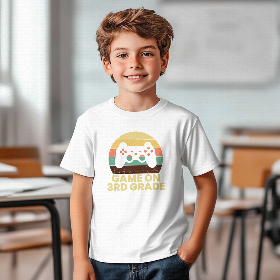 Thumbnail: Game On Third Grade #4 Boys Or Girls School Shirt