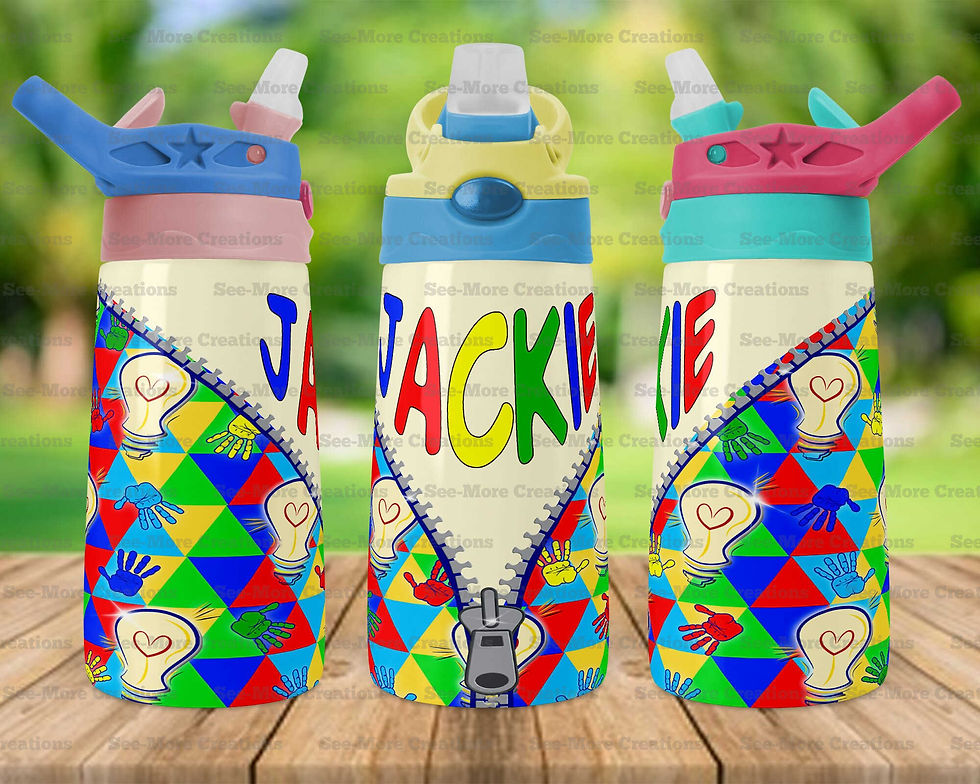 Thumbnail: Autism #3 Personalized Zipper Skinny, Sippy & Kids Tumblers