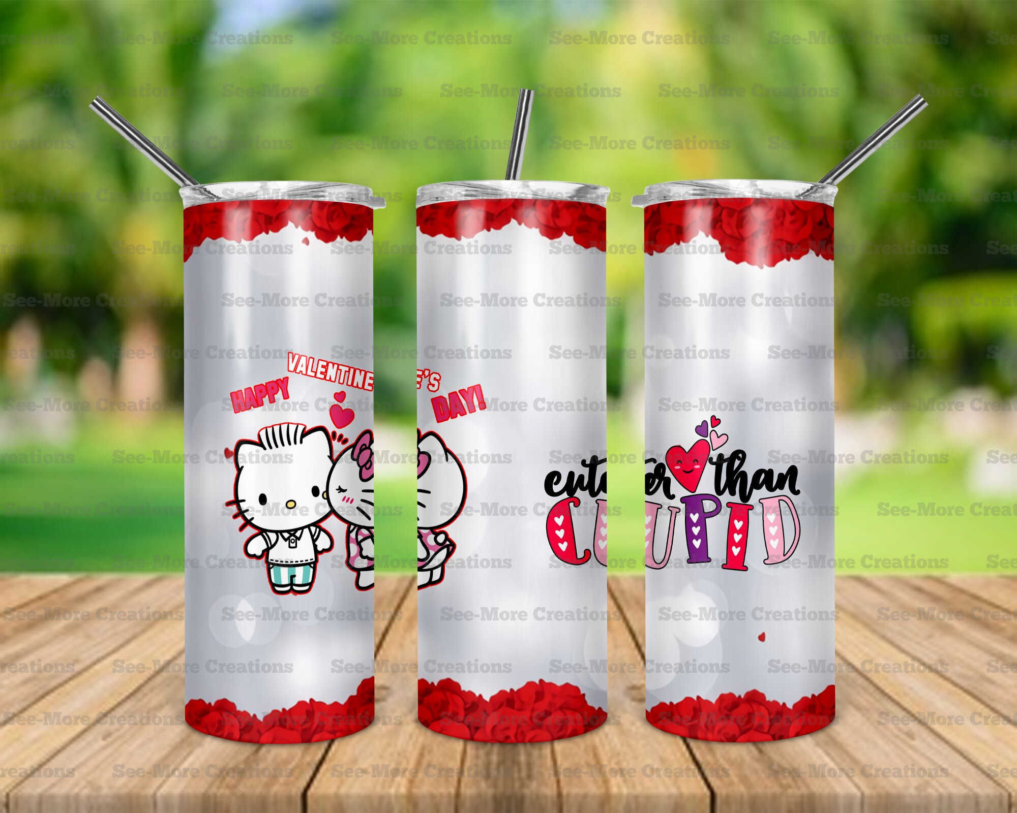 Cuter Than Cupid #1 Happy Valentine's Day Skinny, Sippy & Kids Tumblers