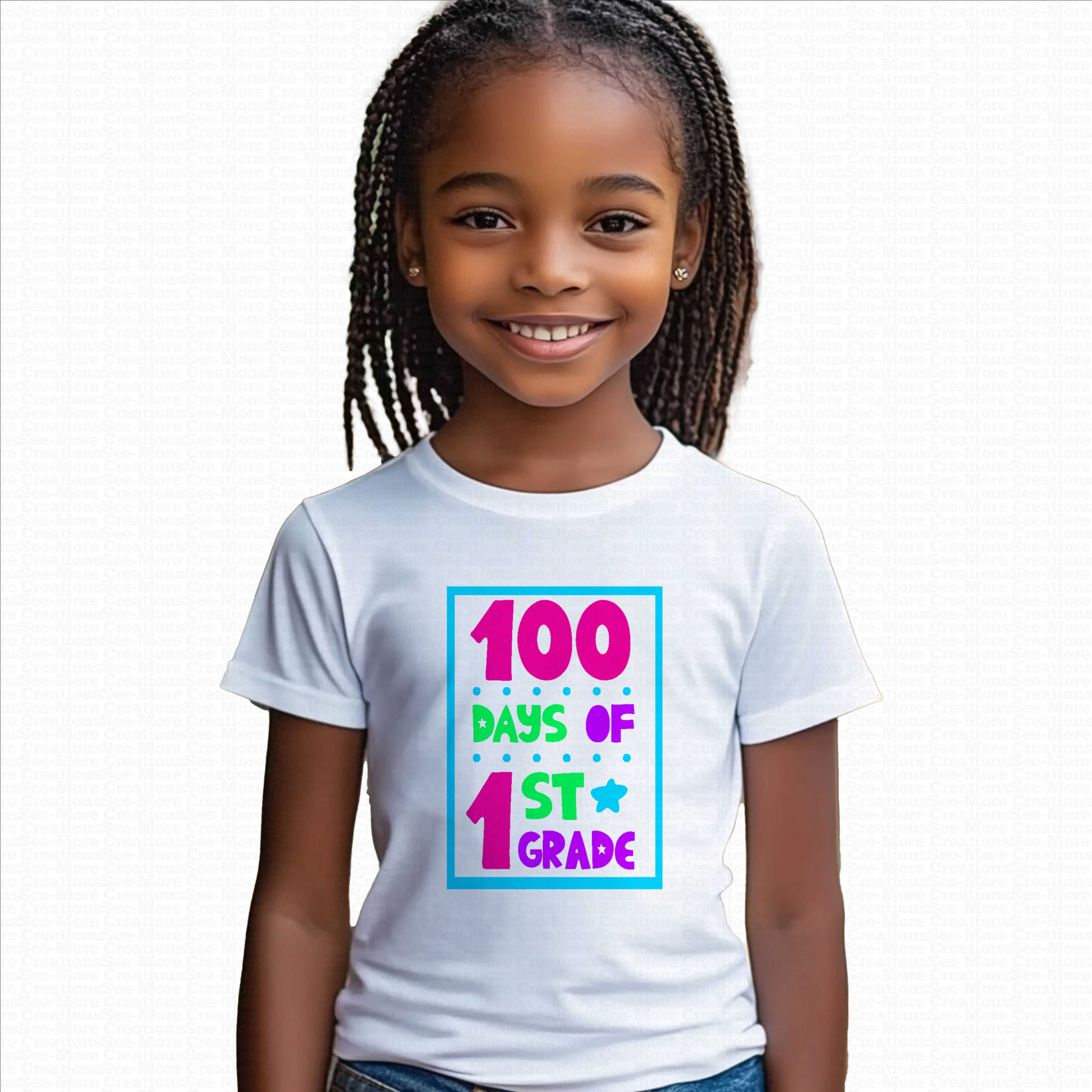 100 Days Of First Grade #2 Girls School Shirt