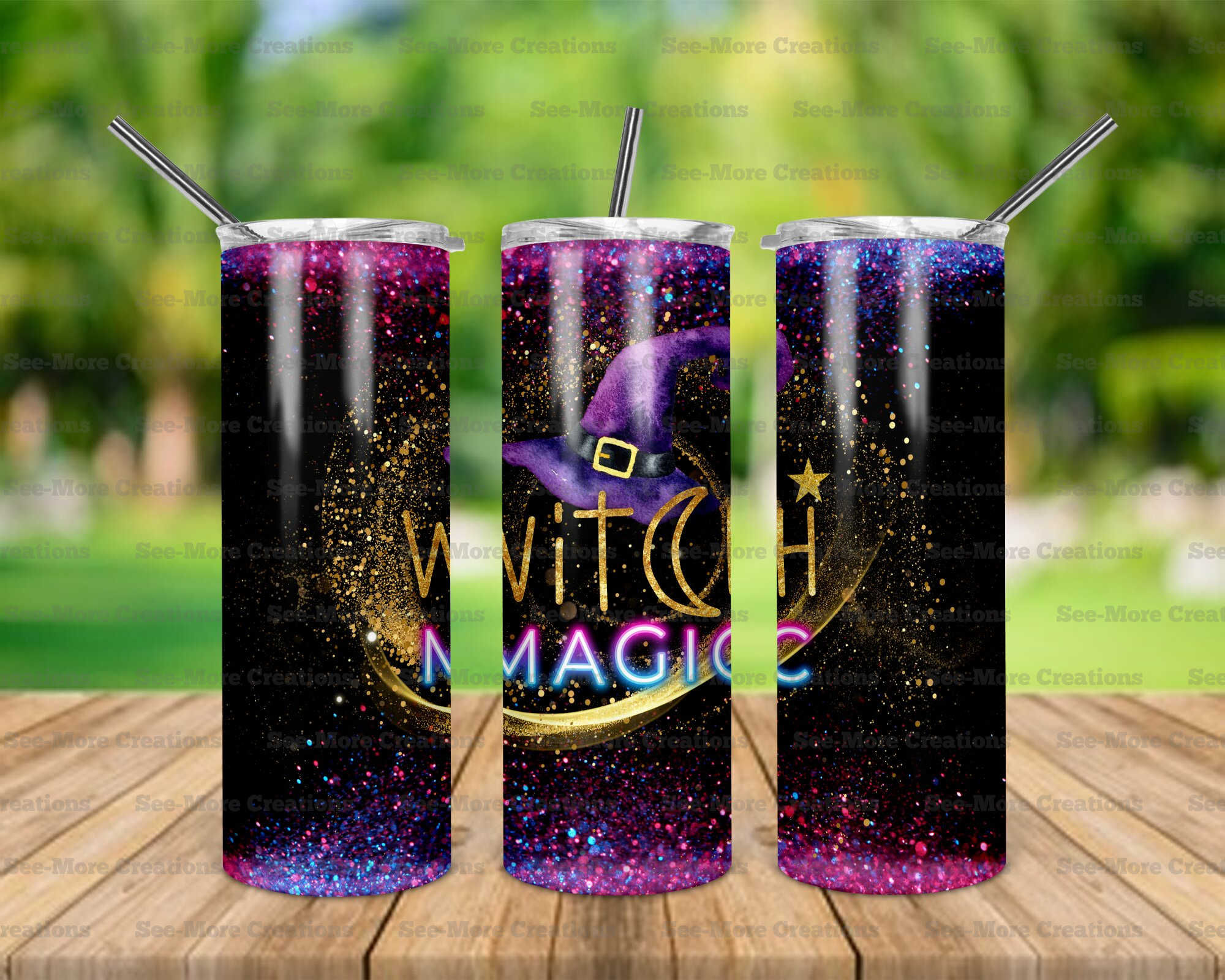 Witch Magic #1 Glitter Print Skinny & Kids Tumbler