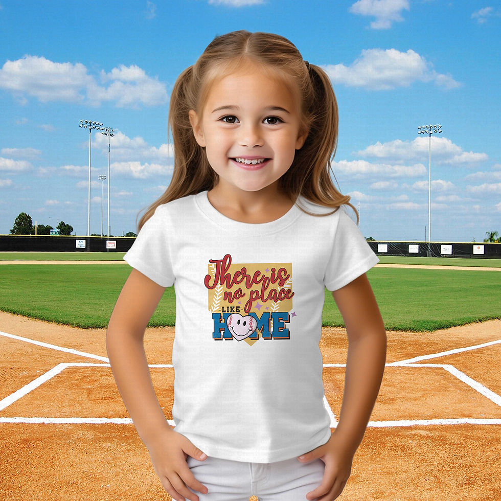 縮圖：There Is No Place Like Home #1 Boys Or Girls Baseball Shirt